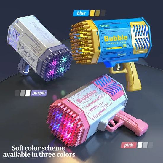 Bubble Gun Machine Without Solution - 40/69/109 Holes Blaster for Kids Outdoor Summer Toy, Party Favors - Bubble Maker Blowers
