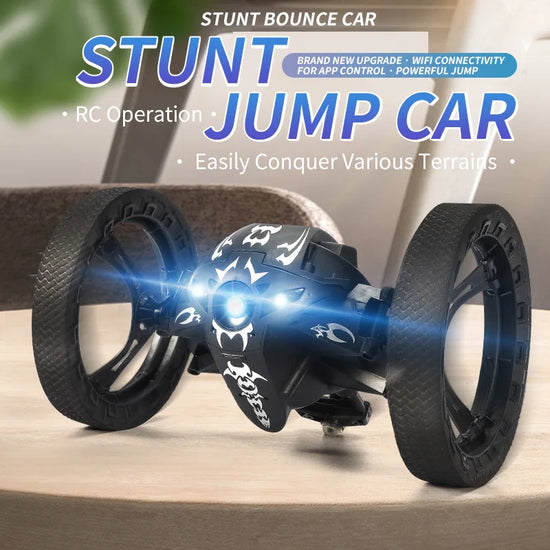 Q207 2.4g Rc Stunt Bounce Car With Wifi Hd Camera Jumping Car Flexible Wheels Rotation Led Light Remote Control Vehicle Toy Gift