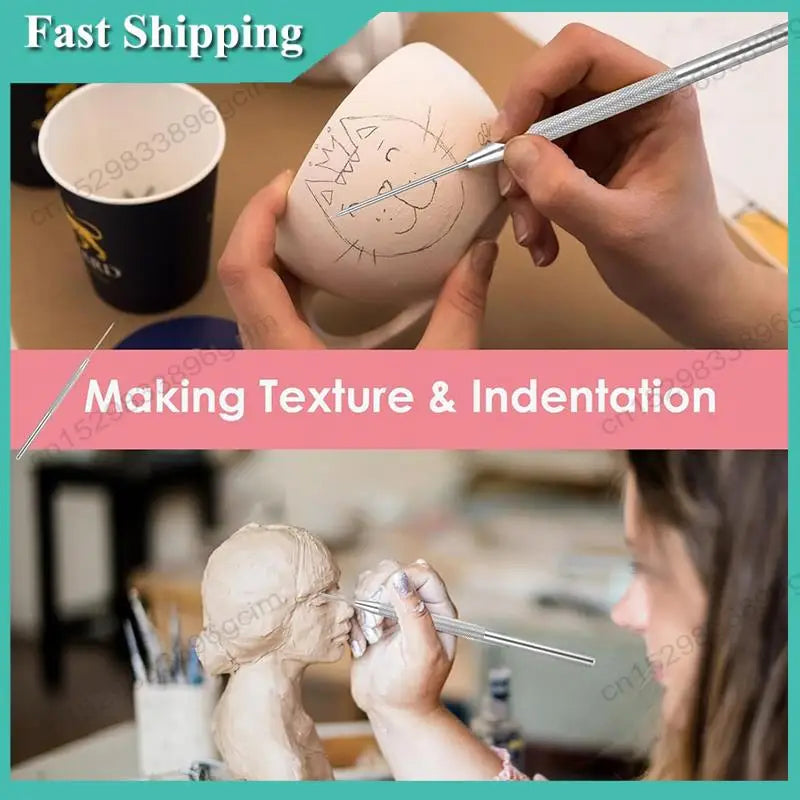 -BABQ Polymer Clay Tools 26Pcs Kit With Roller, Cutters, Sculpting Tools, Needle Detail Clay Shaping Tool Circle Clay Cutters