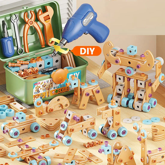 Kids Toolbox Kit Educational Toys Simulation Repair Tools Toys Drill Plastic Game Learning Engineering Puzzle Toys Gifts For Boy
